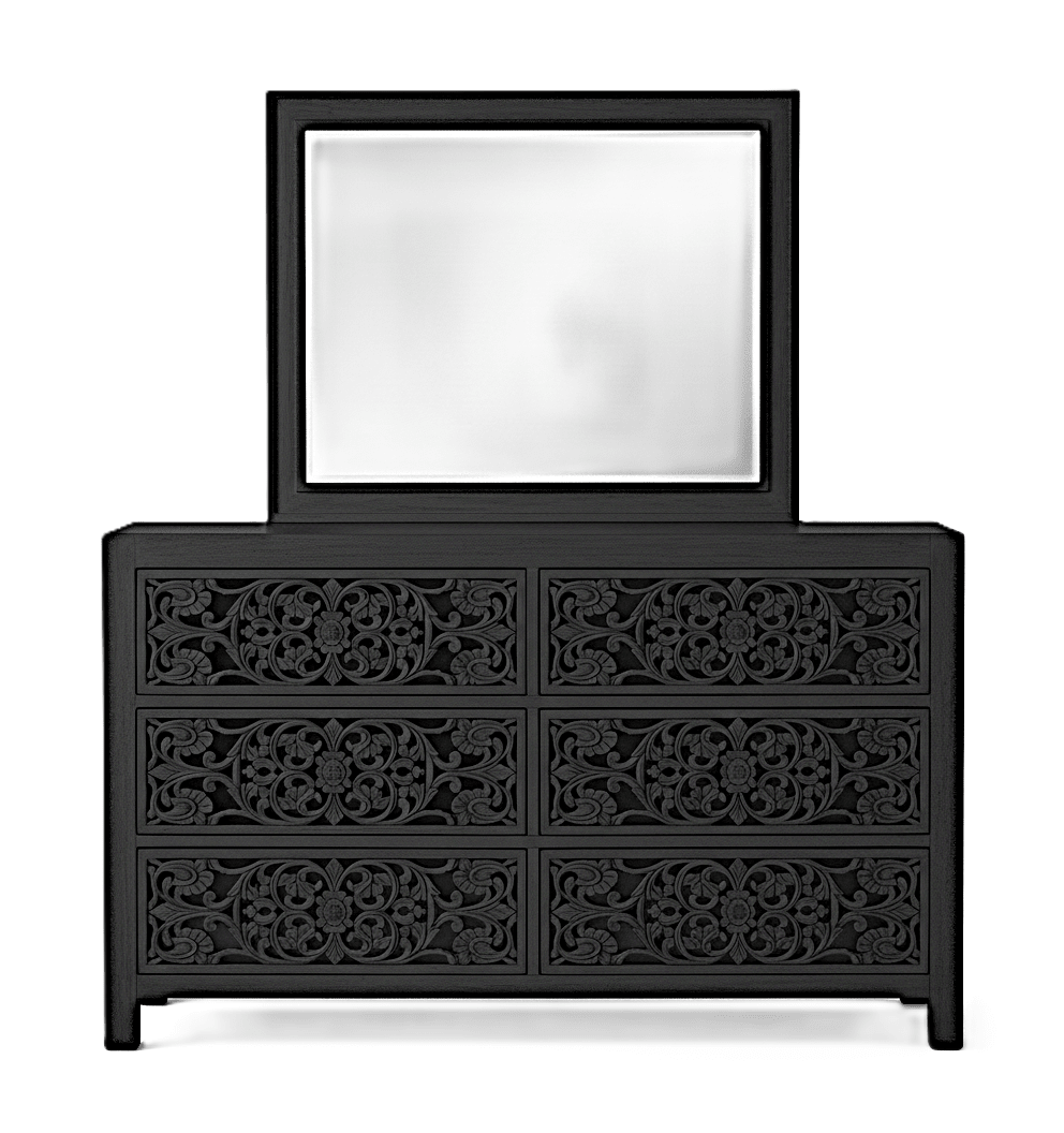 Shahi Mughal Hand - Carved Indian Solid Wood Platform Bed & Bedroom Collection – handcrafted solid wood furniture