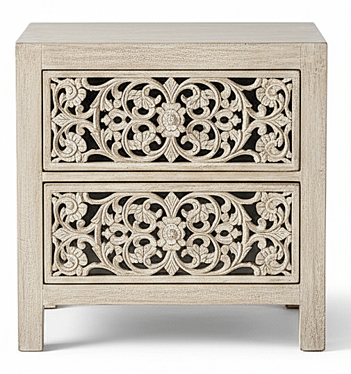 Shahi Mughal Hand - Carved Indian Solid Wood Platform Bed & Bedroom Collection – handcrafted solid wood furniture