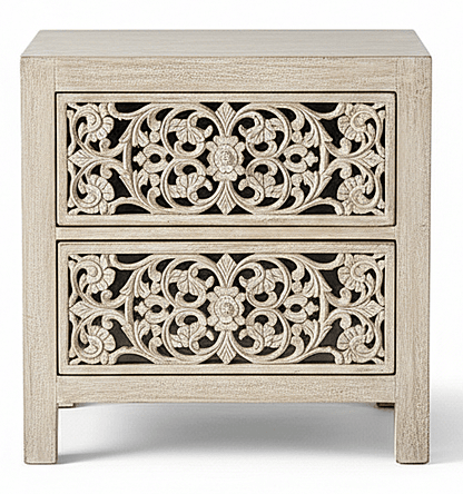 Shahi Mughal Hand - Carved Indian Solid Wood Platform Bed & Bedroom Collection – handcrafted solid wood furniture