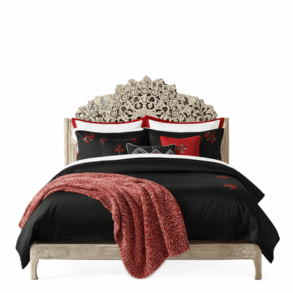 Shahi Mughal Hand - Carved Indian Solid Wood Platform Bed & Bedroom Collection – handcrafted solid wood furniture