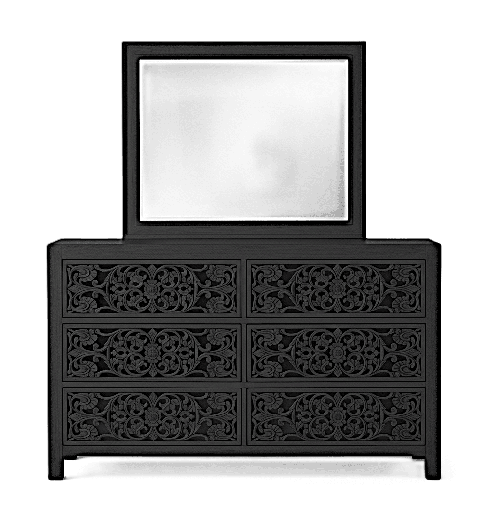 Shahi Mughal Hand Carved Indian Wooden Canopy Platform Platform Bed – handcrafted solid wood furniture