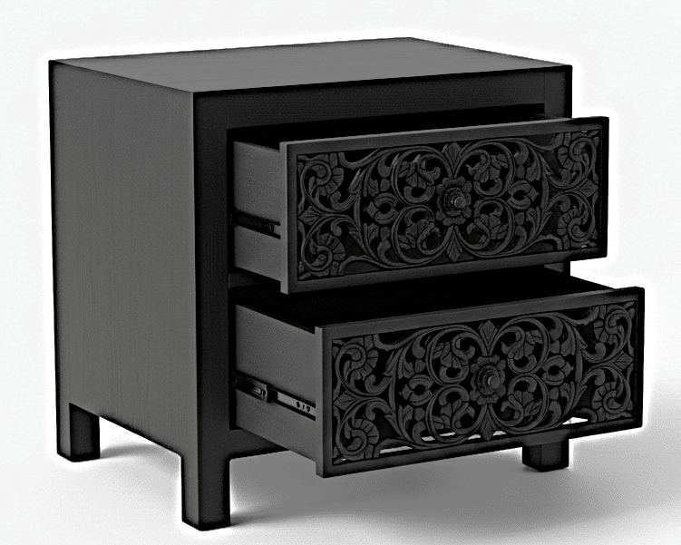 Shahi Mughal Hand Carved Indian Wooden Canopy Platform Platform Bed – handcrafted solid wood furniture