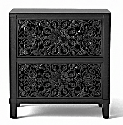 Shahi Mughal Hand Carved Indian Wooden Canopy Platform Platform Bed – handcrafted solid wood furniture