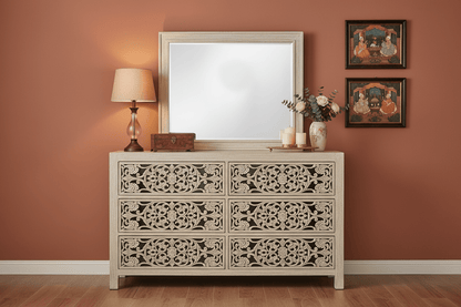 Shahi Mughal Hand Carved Indian Wooden Canopy Platform Platform Bed – handcrafted solid wood furniture