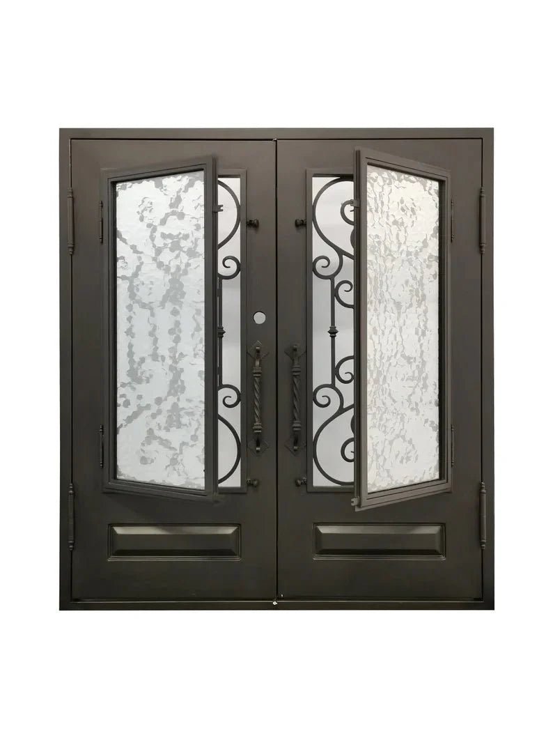 Sienna Handcrafted Wrought Iron Entry Door – handcrafted solid wood furniture