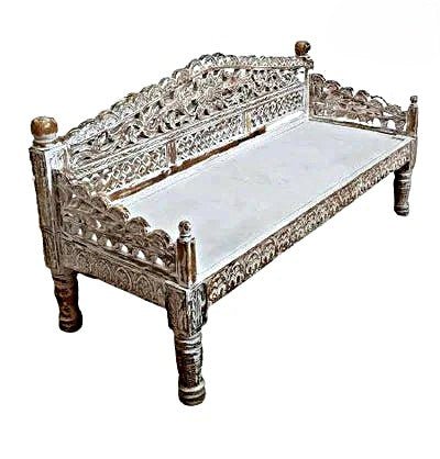 Silaw Hand Carved solid wooden indoor / Outdoor Daybed – handcrafted solid wood furniture