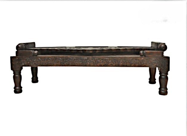 Silaw Hand Carved solid wooden indoor / Outdoor Daybed – handcrafted solid wood furniture