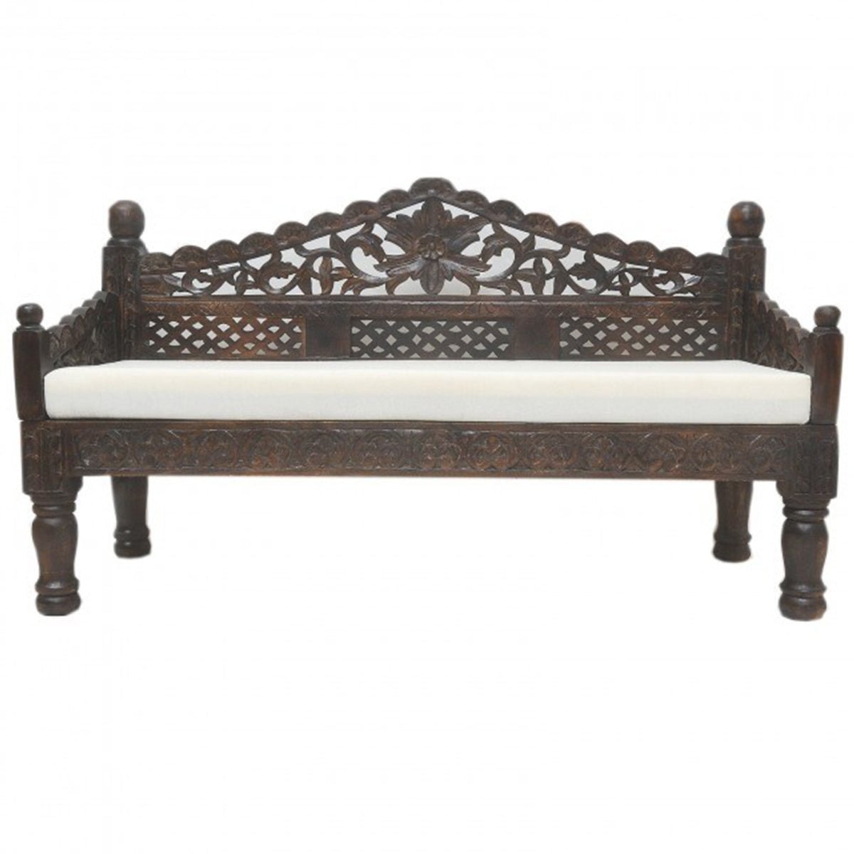 Silaw Hand Carved solid wooden indoor / Outdoor Daybed – handcrafted solid wood furniture