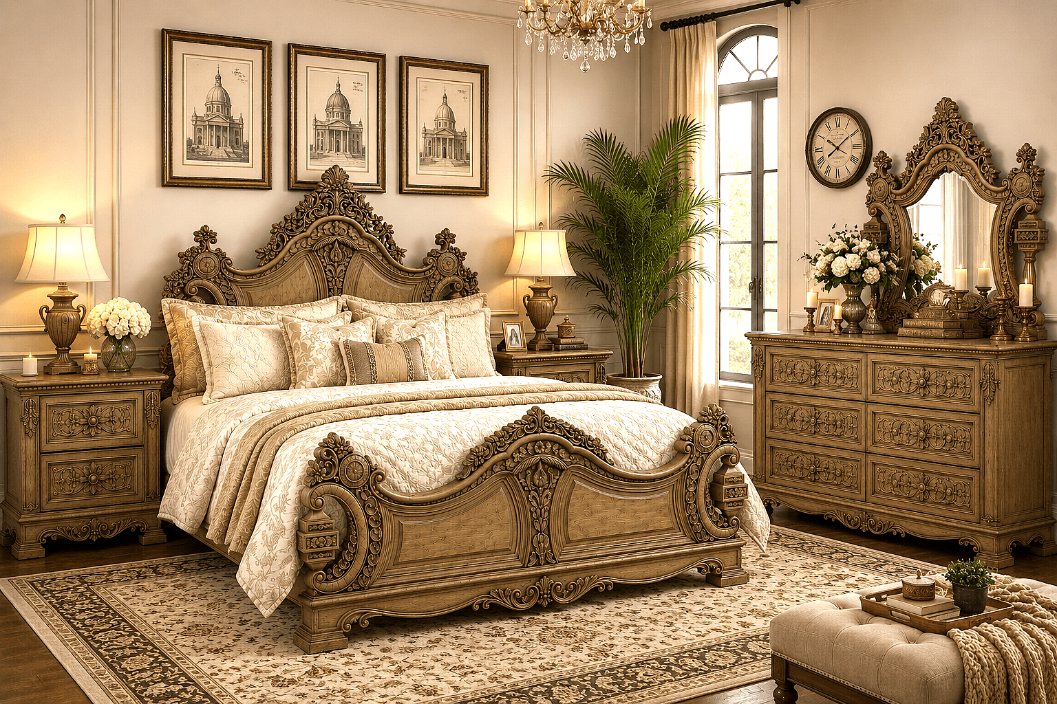 The Obsidian Crown™ Hand - Carved Solid Wood Gothic Dresser – handcrafted solid wood furniture