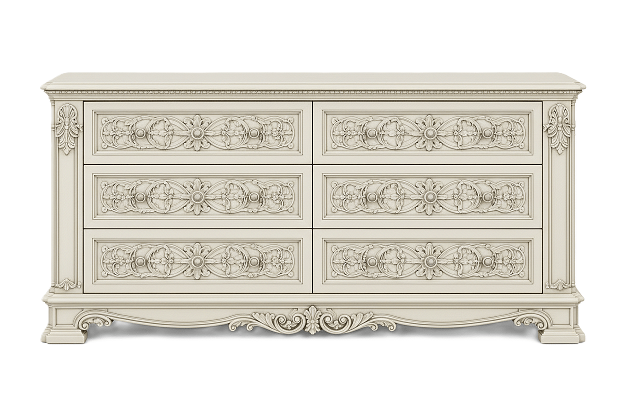 The Obsidian Crown™ Hand - Carved Solid Wood Gothic Dresser – handcrafted solid wood furniture