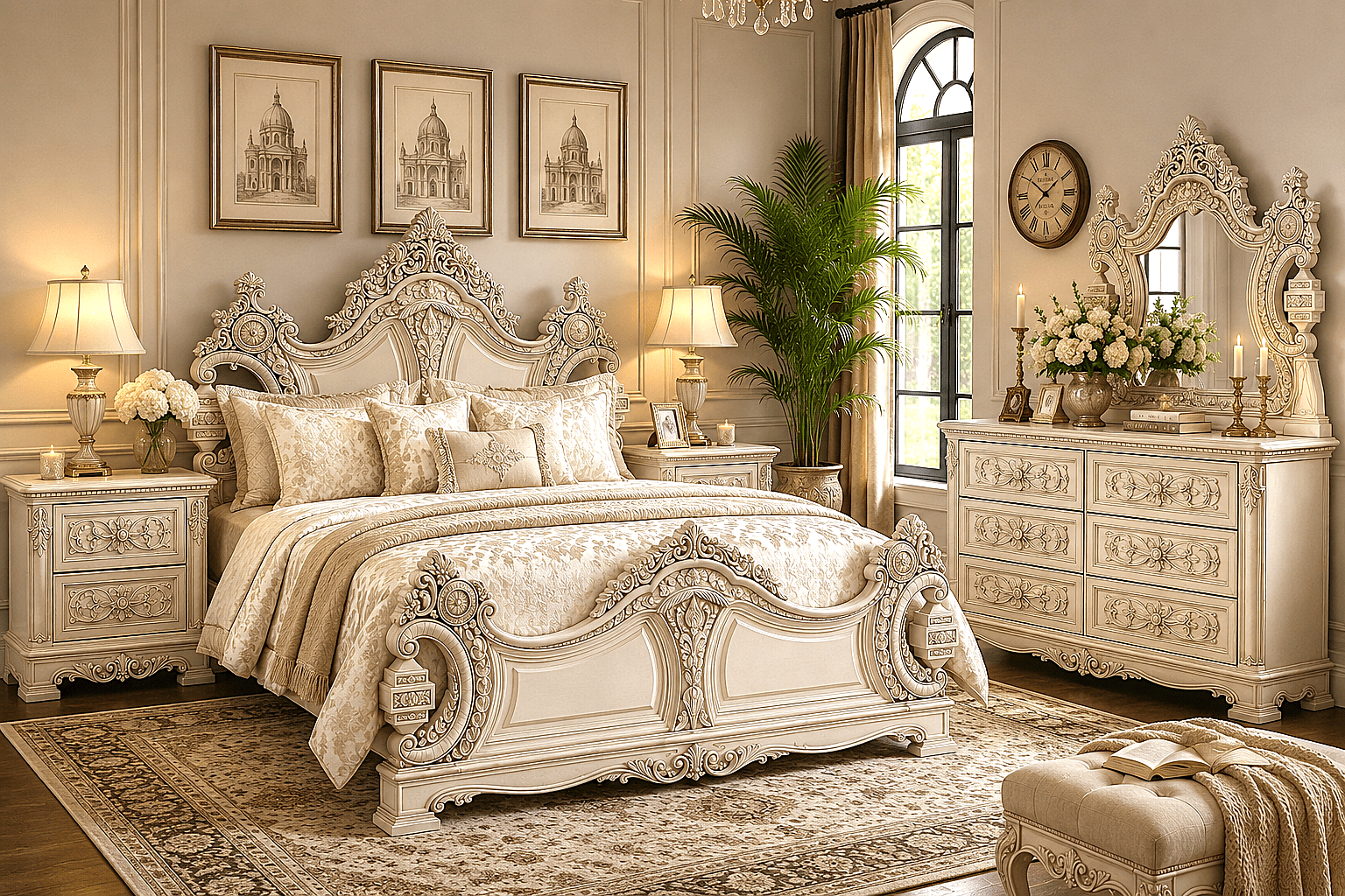 The Obsidian Crown™ Hand - Carved Solid Wood Gothic Dresser – handcrafted solid wood furniture