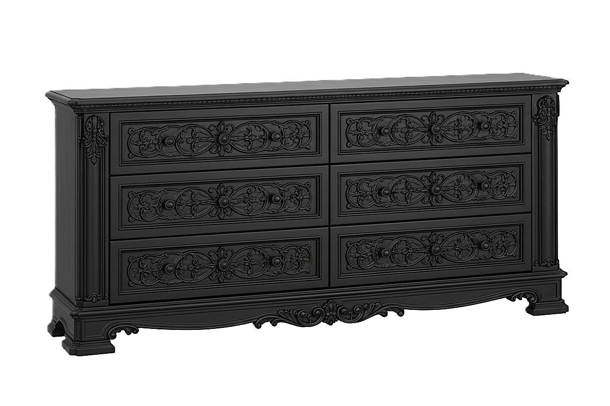 The Obsidian Crown™ Hand-Carved Solid Wood Gothic Dresser