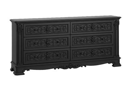 The Obsidian Crown™ Hand - Carved Solid Wood Gothic Dresser – handcrafted solid wood furniture