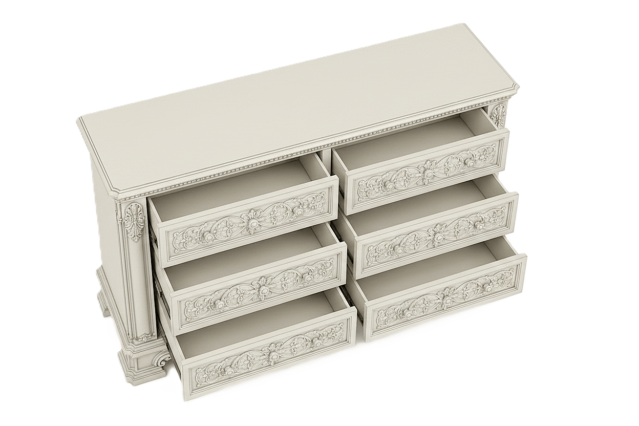 The Obsidian Crown™ Hand - Carved Solid Wood Gothic Dresser – handcrafted solid wood furniture