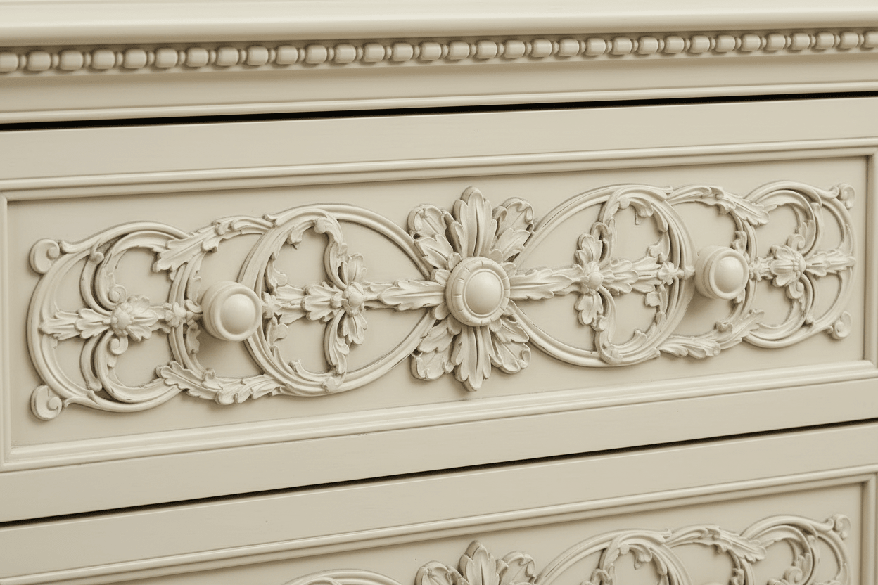 The Obsidian Crown™ Hand - Carved Solid Wood Gothic Dresser – handcrafted solid wood furniture