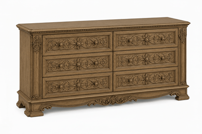 The Obsidian Crown™ Hand - Carved Solid Wood Gothic Dresser – handcrafted solid wood furniture