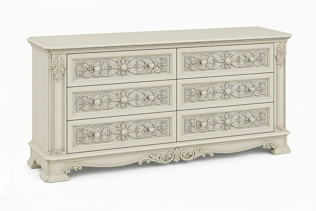 The Obsidian Crown™ Hand - Carved Solid Wood Gothic Dresser – handcrafted solid wood furniture
