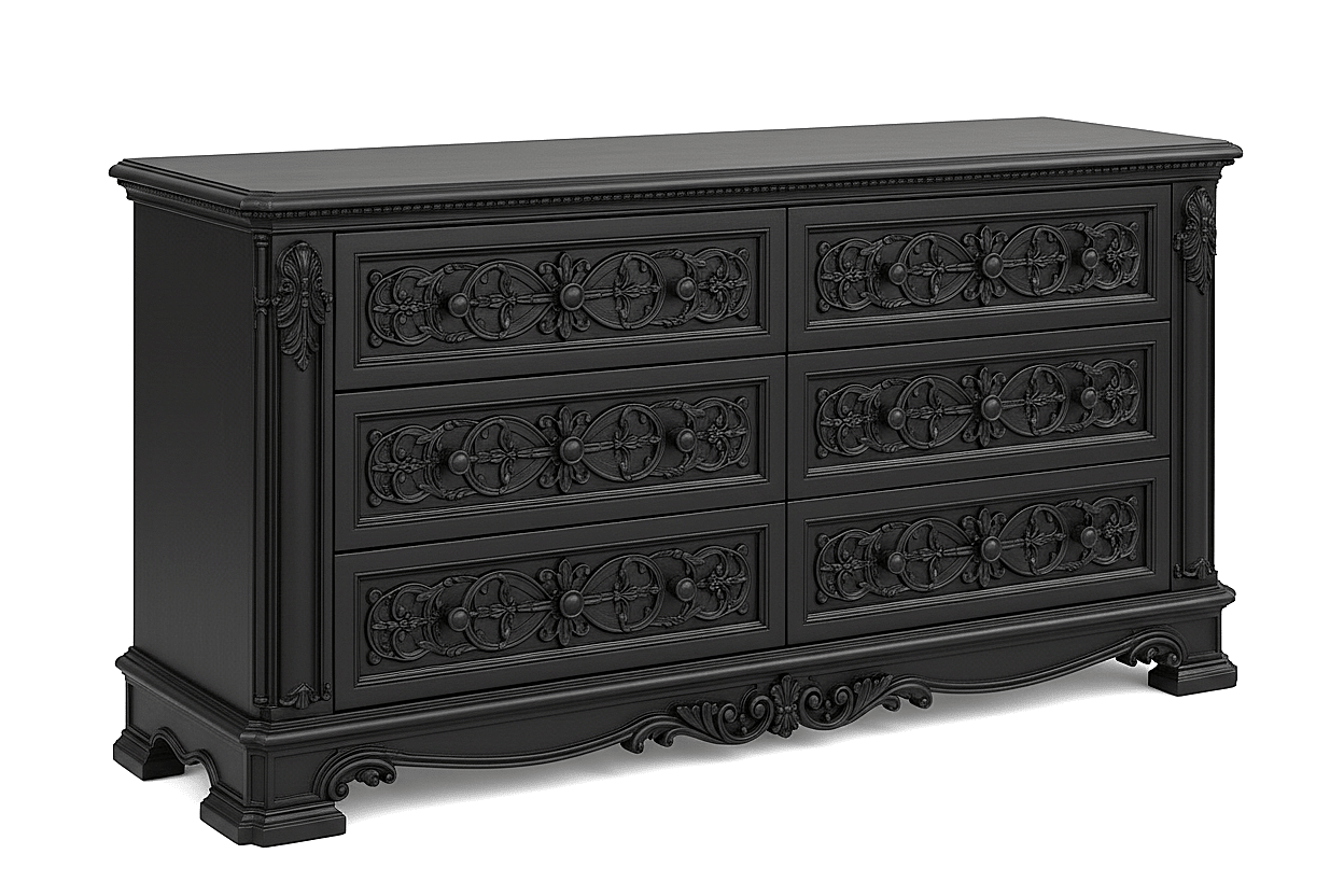 The Obsidian Crown™ Hand-Carved Solid Wood Gothic Dresser