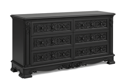 The Obsidian Crown™ Hand - Carved Solid Wood Gothic Dresser – handcrafted solid wood furniture