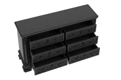 The Obsidian Crown™ Hand - Carved Solid Wood Gothic Dresser – handcrafted solid wood furniture