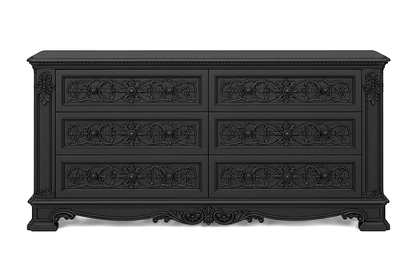 The Obsidian Crown™ Hand - Carved Solid Wood Gothic Dresser – handcrafted solid wood furniture
