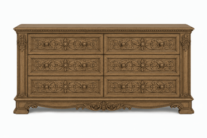 The Obsidian Crown™ Hand - Carved Solid Wood Gothic Dresser – handcrafted solid wood furniture