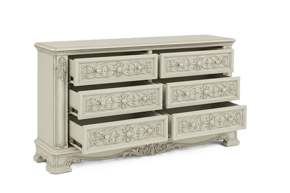 The Obsidian Crown™ Hand - Carved Solid Wood Gothic Dresser – handcrafted solid wood furniture