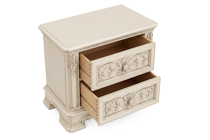 The Obsidian Crown™ Hand - Carved Solid Wood Gothic Nightstand – handcrafted solid wood furniture