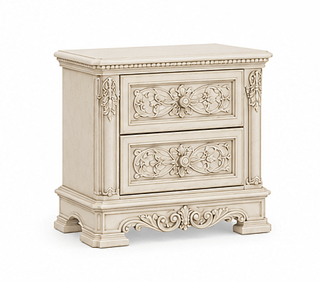 The Obsidian Crown™ Hand - Carved Solid Wood Gothic Nightstand – handcrafted solid wood furniture
