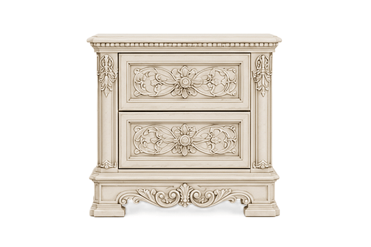 The Obsidian Crown™ Hand - Carved Solid Wood Gothic Nightstand – handcrafted solid wood furniture
