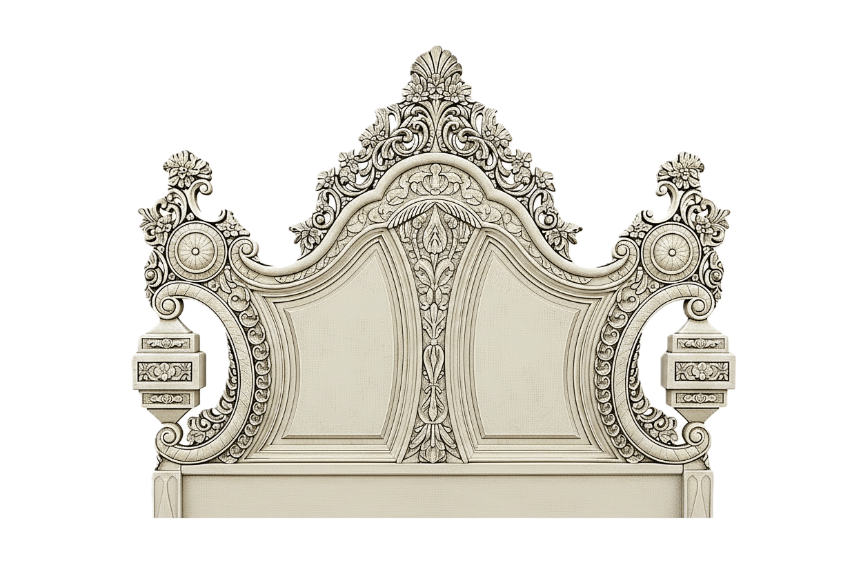 The Obsidian Crown™ Hand - Carved Solid Wood Gothic Platform Bed & Bedroom Collection – handcrafted solid wood furniture