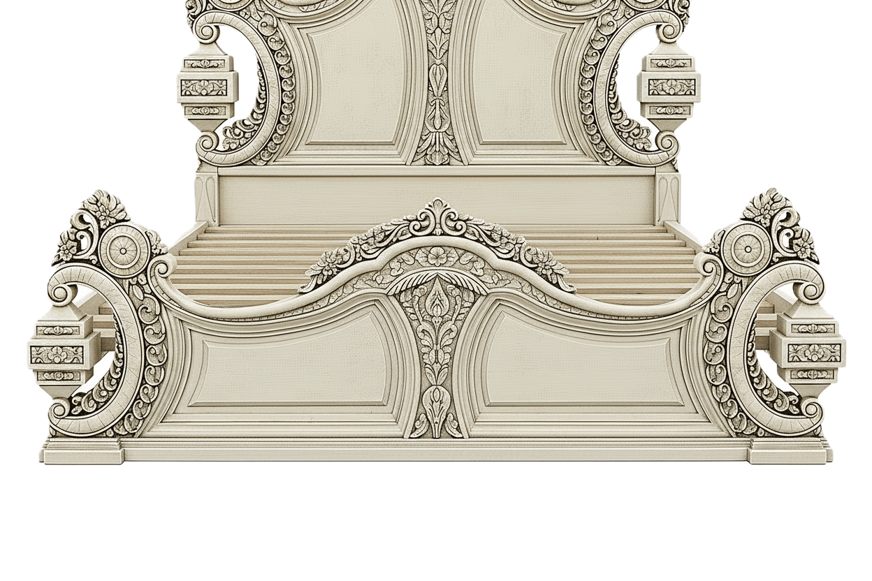 The Obsidian Crown™ Hand - Carved Solid Wood Gothic Platform Bed & Bedroom Collection – handcrafted solid wood furniture