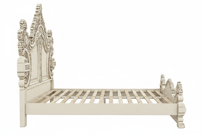The Obsidian Crown™ Hand - Carved Solid Wood Gothic Platform Bed & Bedroom Collection – handcrafted solid wood furniture