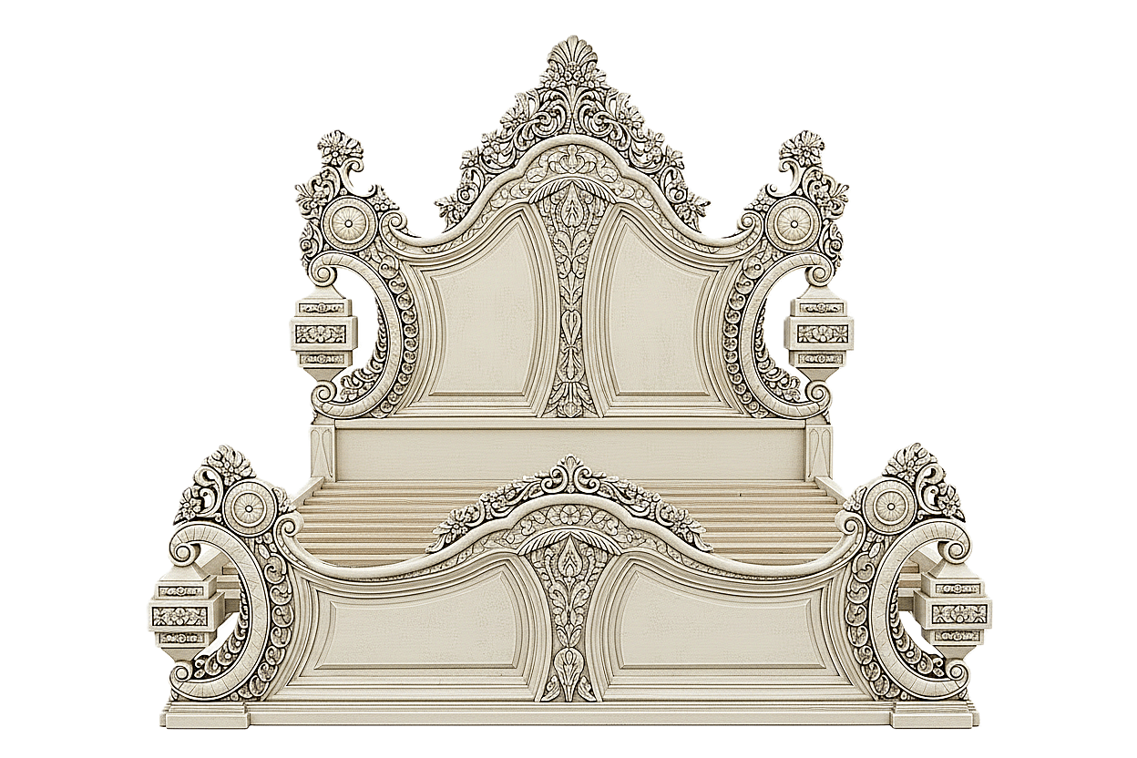 The Obsidian Crown™ Hand - Carved Solid Wood Gothic Platform Bed & Bedroom Collection – handcrafted solid wood furniture