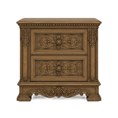 The Obsidian Crown™ Hand - Carved Solid Wood Gothic Platform Bed & Bedroom Collection – handcrafted solid wood furniture
