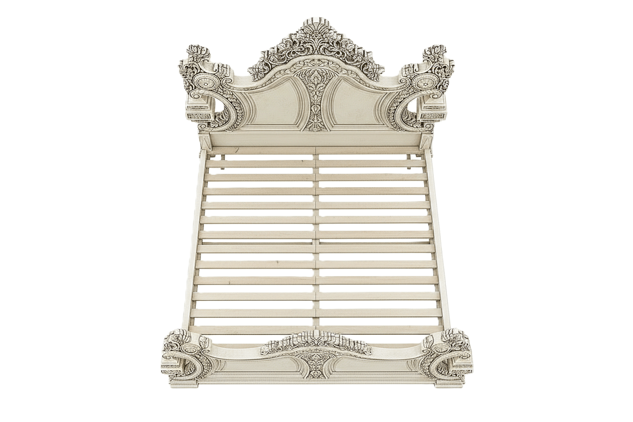 The Obsidian Crown™ Hand - Carved Solid Wood Gothic Platform Bed & Bedroom Collection – handcrafted solid wood furniture