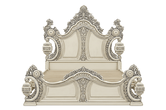 The Obsidian Crown™ Hand - Carved Solid Wood Gothic Platform Bed & Bedroom Collection – handcrafted solid wood furniture