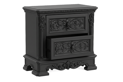 The Obsidian Crown™ Hand - Carved Solid Wood Gothic Platform Bed & Bedroom Collection – handcrafted solid wood furniture