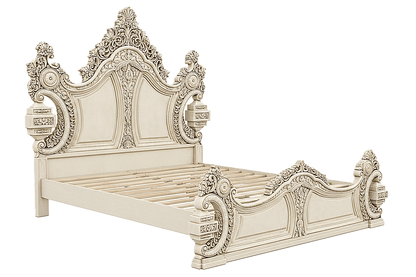 The Obsidian Crown™ Hand - Carved Solid Wood Gothic Platform Bed & Bedroom Collection – handcrafted solid wood furniture