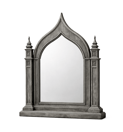 Vaulted Crown Gothic Hand - Carved Solid Wood Platform Bed / Bedroom Collection – handcrafted solid wood furniture