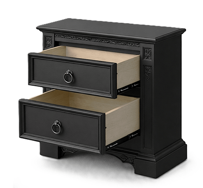 Vaulted Crown Gothic Hand - Carved Solid Wood Platform Bed / Bedroom Collection – handcrafted solid wood furniture