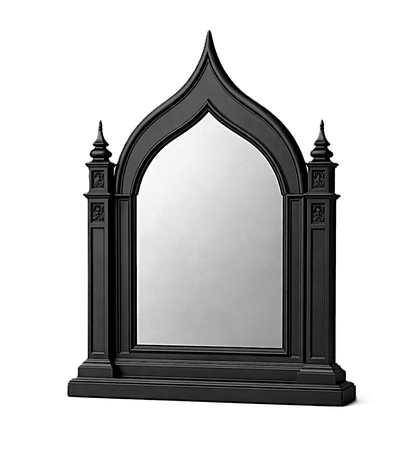 Vaulted Crown Gothic Hand - Carved Solid Wood Platform Bed / Bedroom Collection – handcrafted solid wood furniture