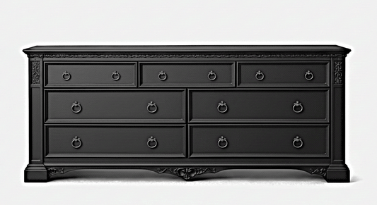 Vaulted Crown Gothic Hand - Carved Solid Wood Platform Bed / Bedroom Collection – handcrafted solid wood furniture
