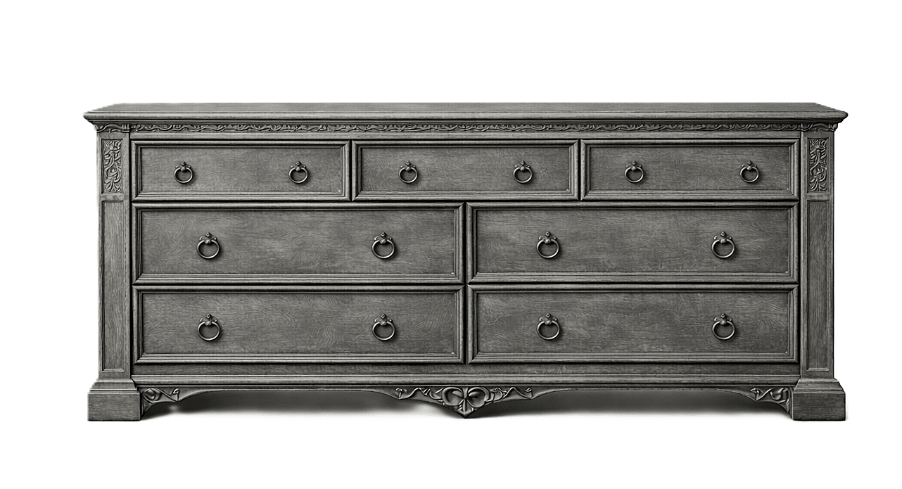 Vaulted Crown Gothic Hand - Carved Solid Wood Platform Bed / Bedroom Collection – handcrafted solid wood furniture