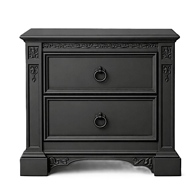 Vaulted Crown Gothic Hand - Carved Solid Wood Platform Bed / Bedroom Collection – handcrafted solid wood furniture