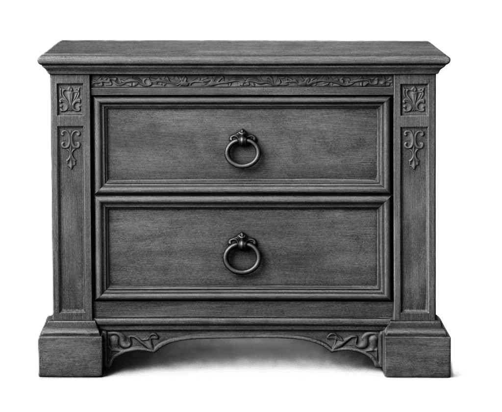 Vaulted Crown Gothic Hand - Carved Solid Wood Platform Bed / Bedroom Collection – handcrafted solid wood furniture