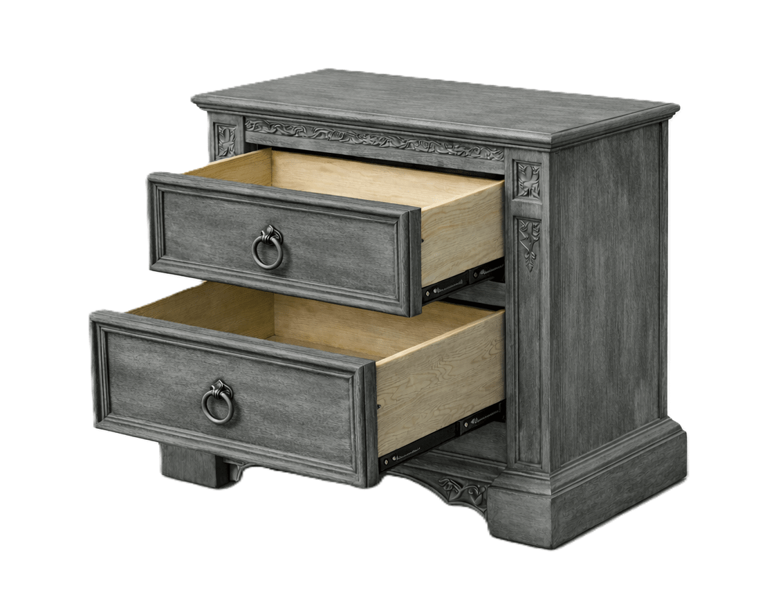 Vaulted Crown Gothic Hand - Carved Solid Wood Platform Bed / Bedroom Collection – handcrafted solid wood furniture