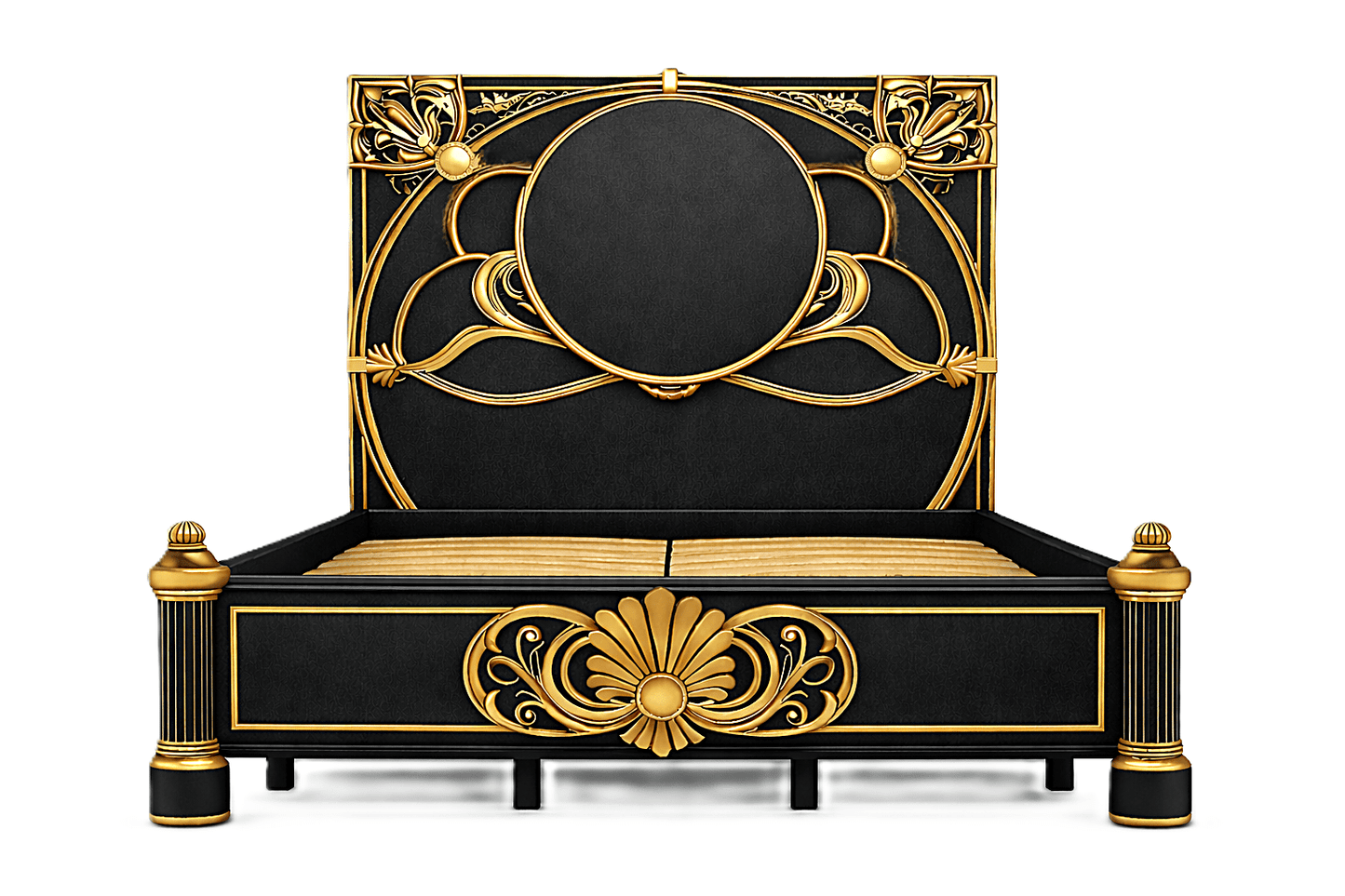Verdant Élysée™ Hand - Carved Solid Wood Luxury Platform Bed & Bedroom Collection – handcrafted solid wood furniture