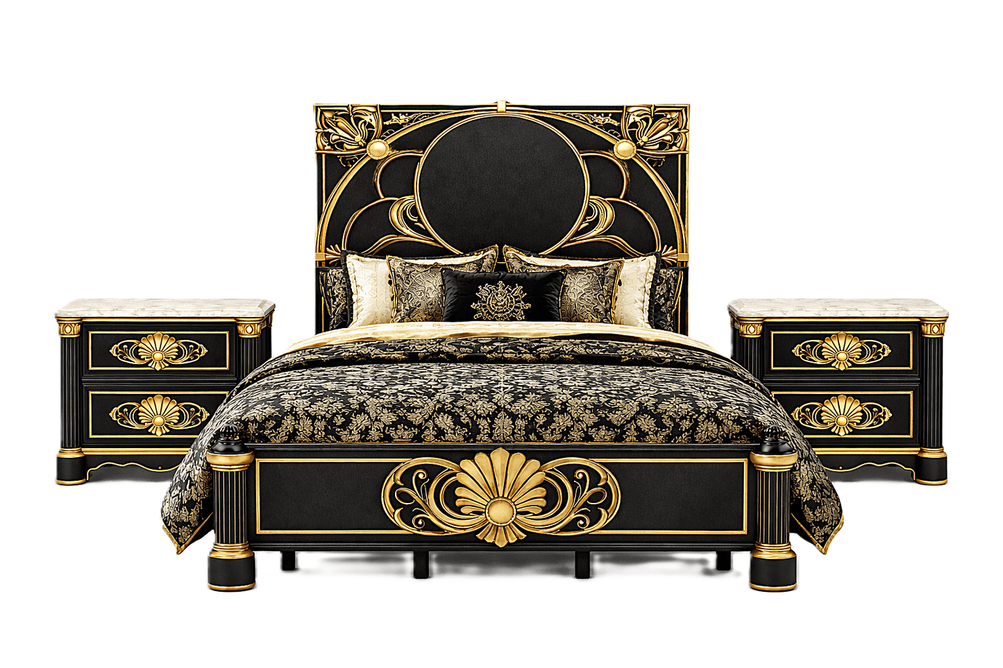 Verdant Élysée™ Hand - Carved Solid Wood Luxury Platform Bed & Bedroom Collection – handcrafted solid wood furniture