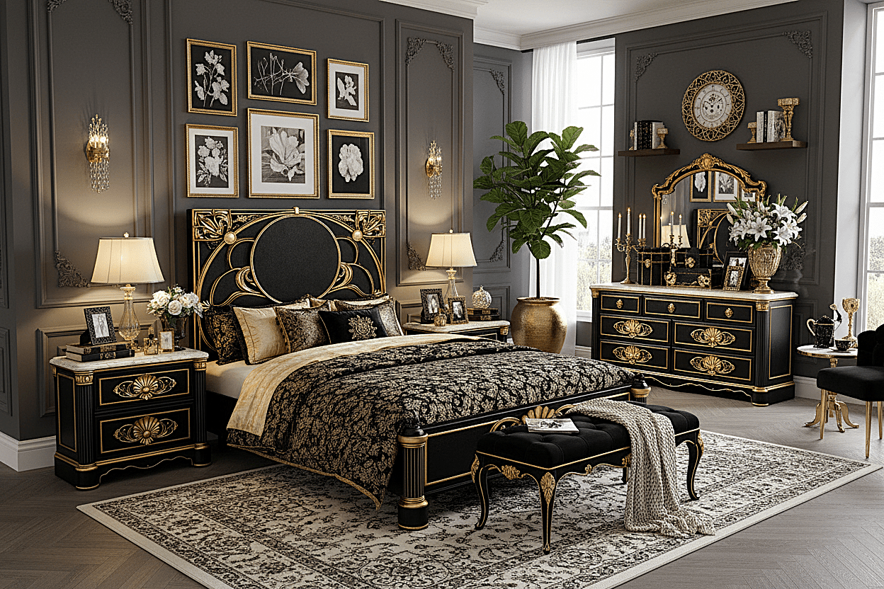 Verdant Élysée™ Hand - Carved Solid Wood Luxury Platform Bed & Bedroom Collection – handcrafted solid wood furniture